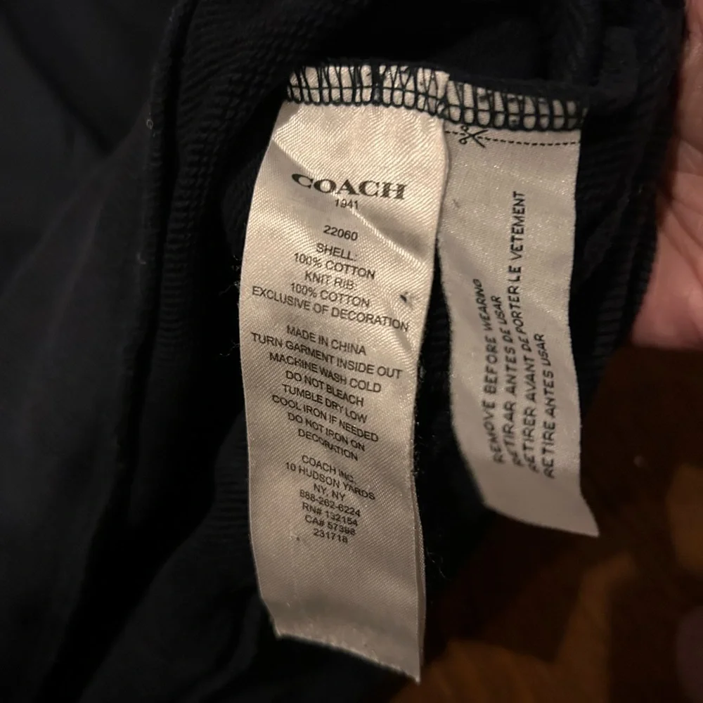 Coach navy stitched applique